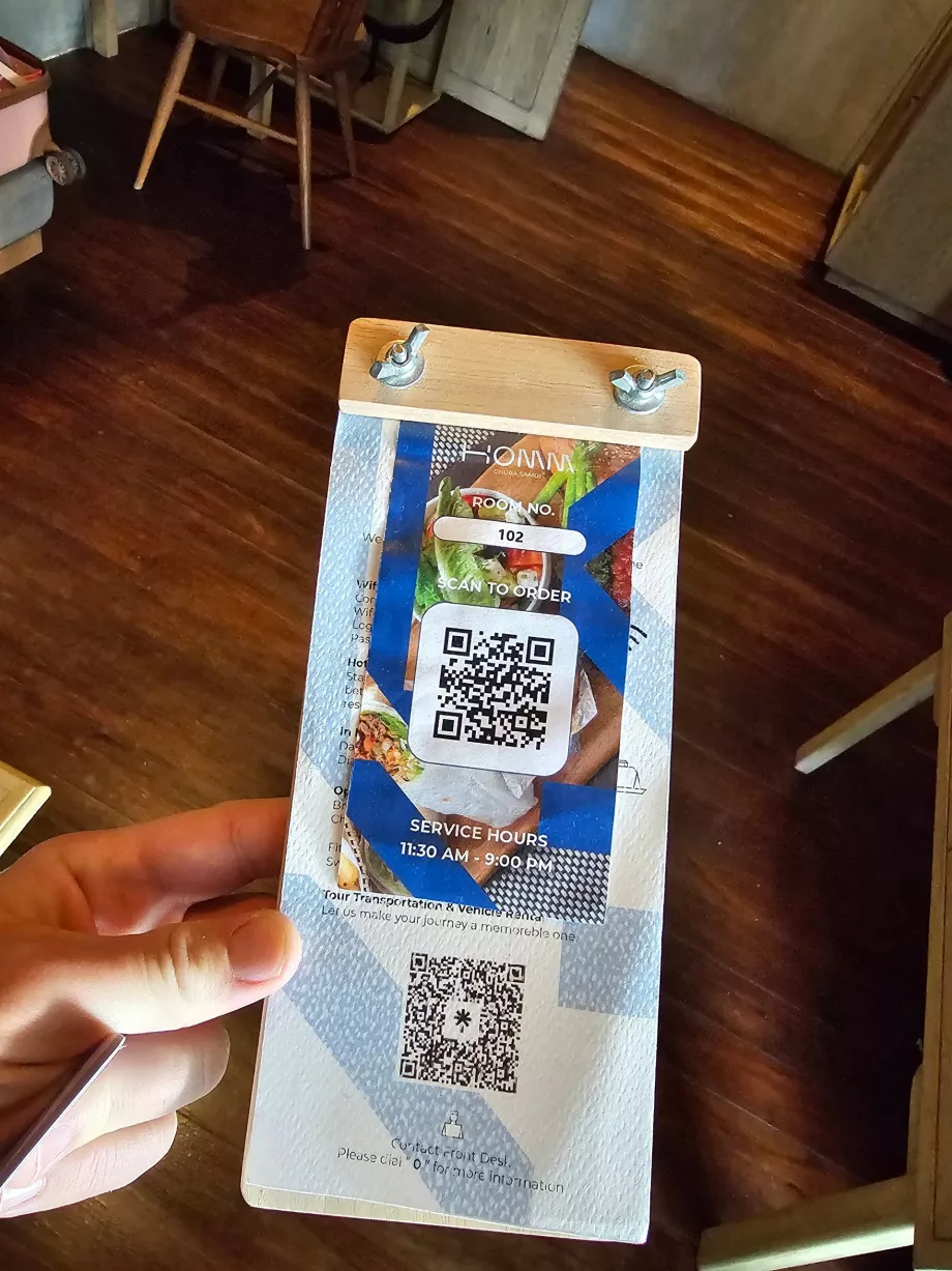 Kode QR untuk layanan kamar