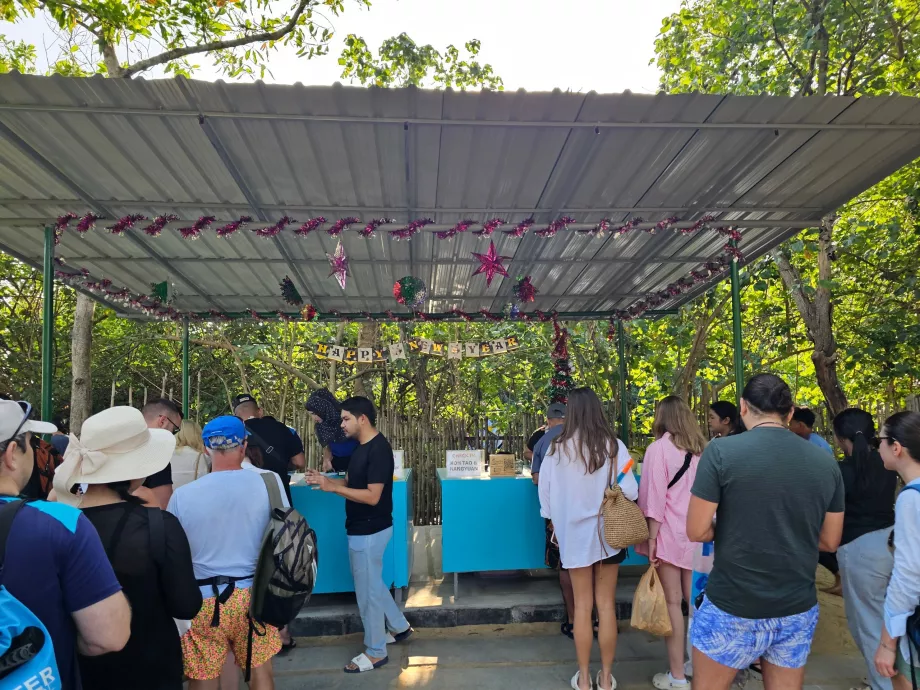 Check-in sebelum keberangkatan di dermaga (dan pembayaran biaya masuk taman nasional)