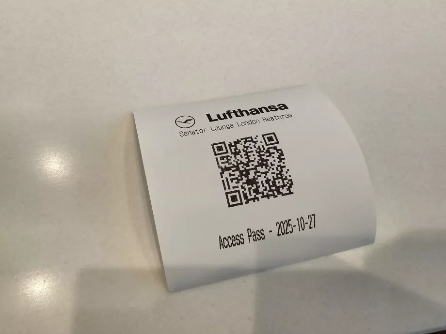 Barcode untuk memasuki Senator Lounge