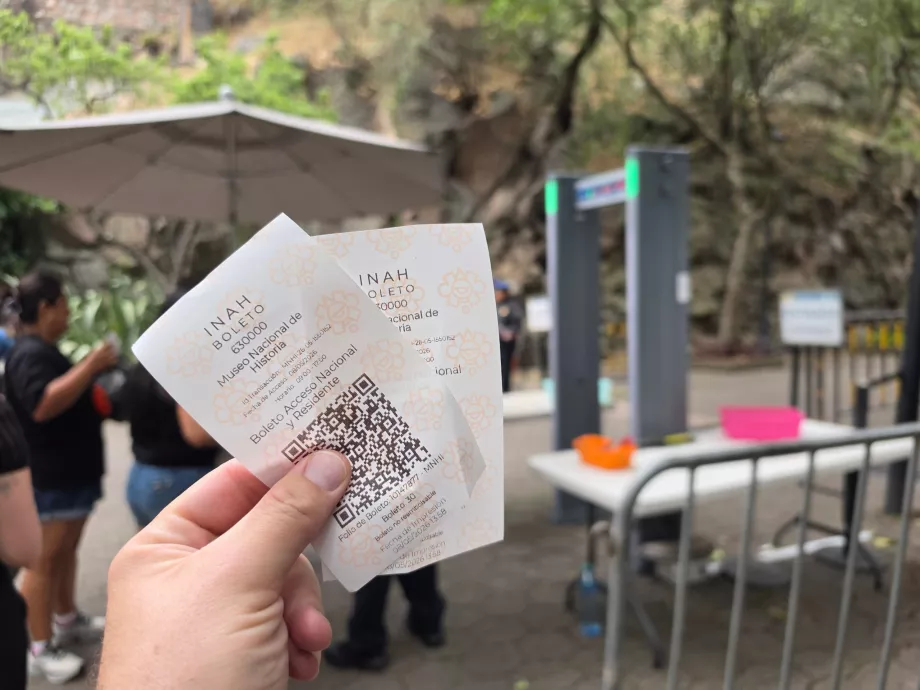Kastil Chapultepec, tiket