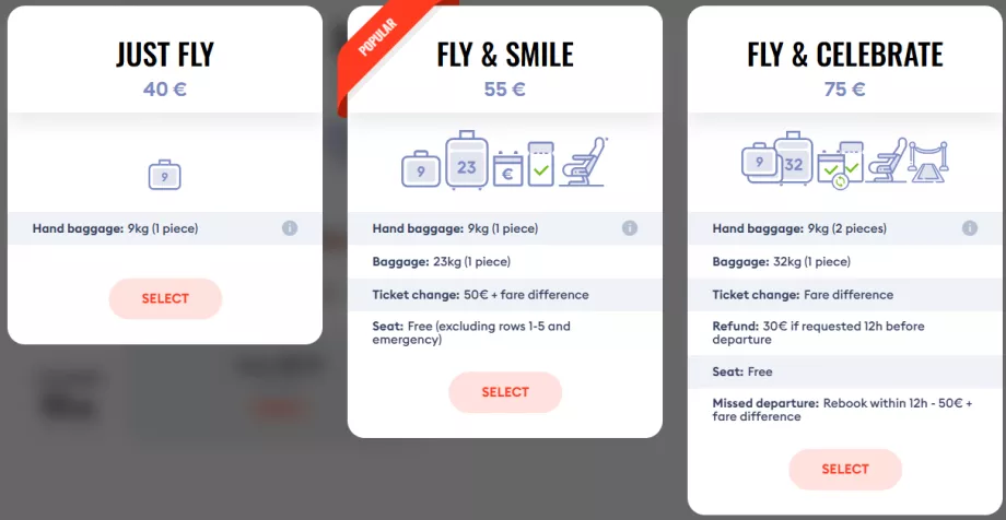 Kelas tarif SkyUp Airlines