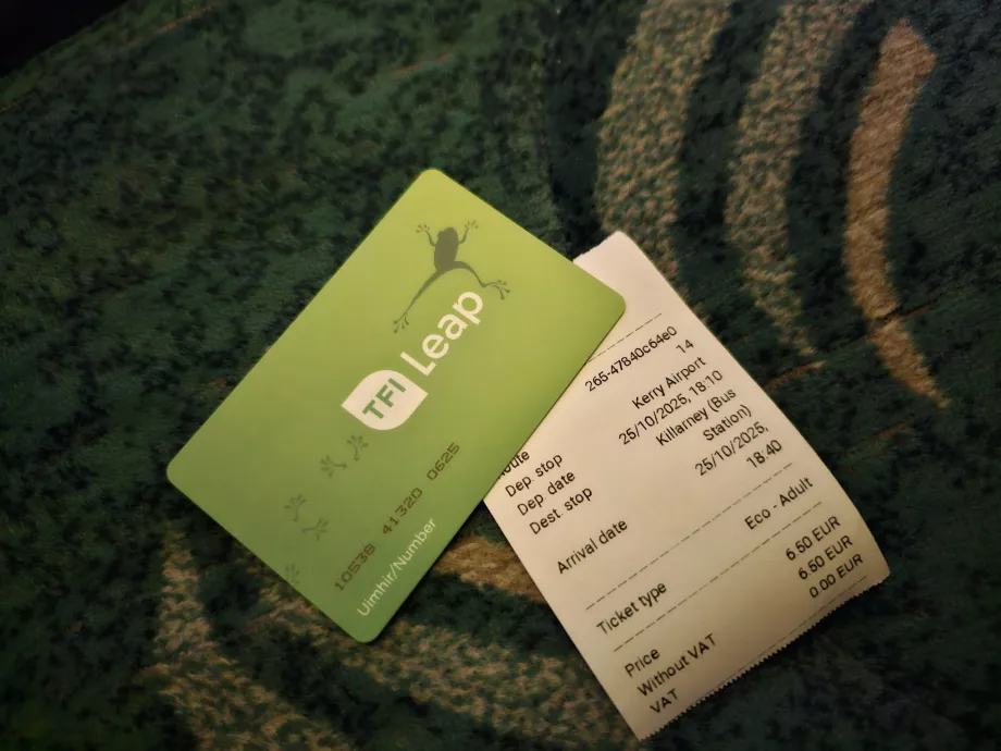 Ongkos pelatih dari bandara ke Killarney