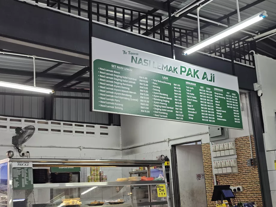Contoh harga di Kampung Bar