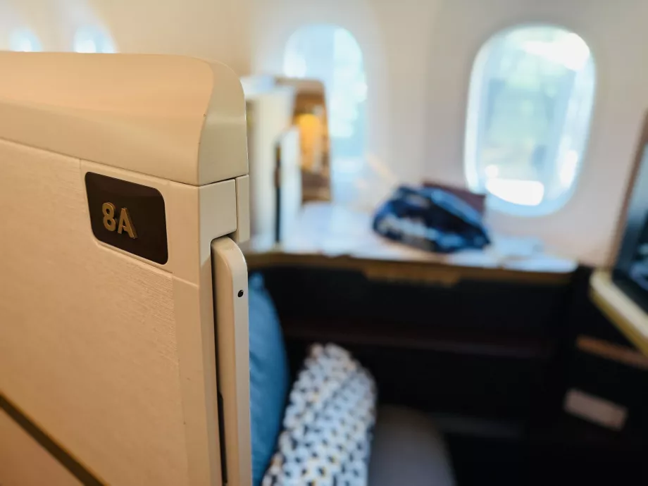 Kursi saya 8A dengan detail pintu