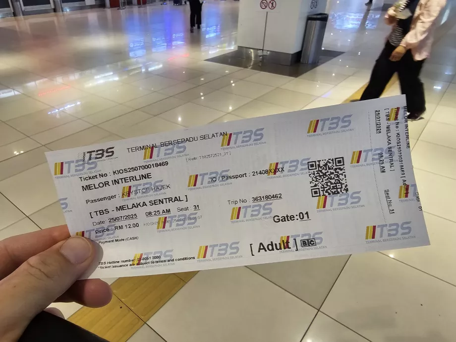 Tiket bus ke Malaka