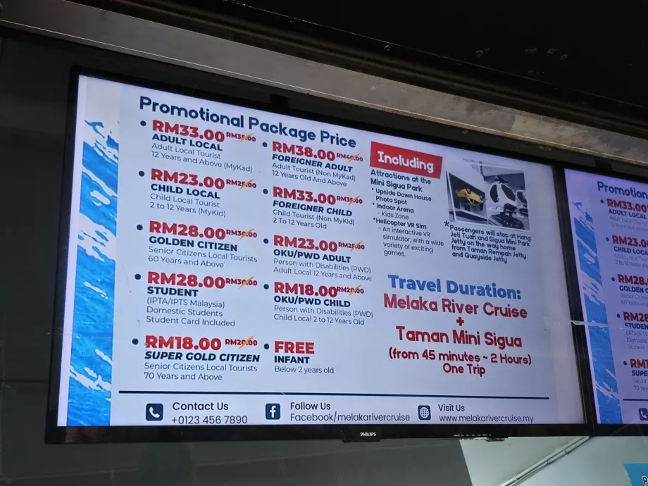Harga Pesiar Sungai Melaka