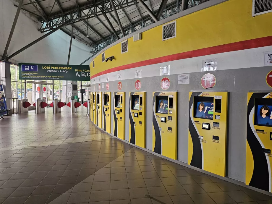 Mesin penjual tiket, stasiun bus