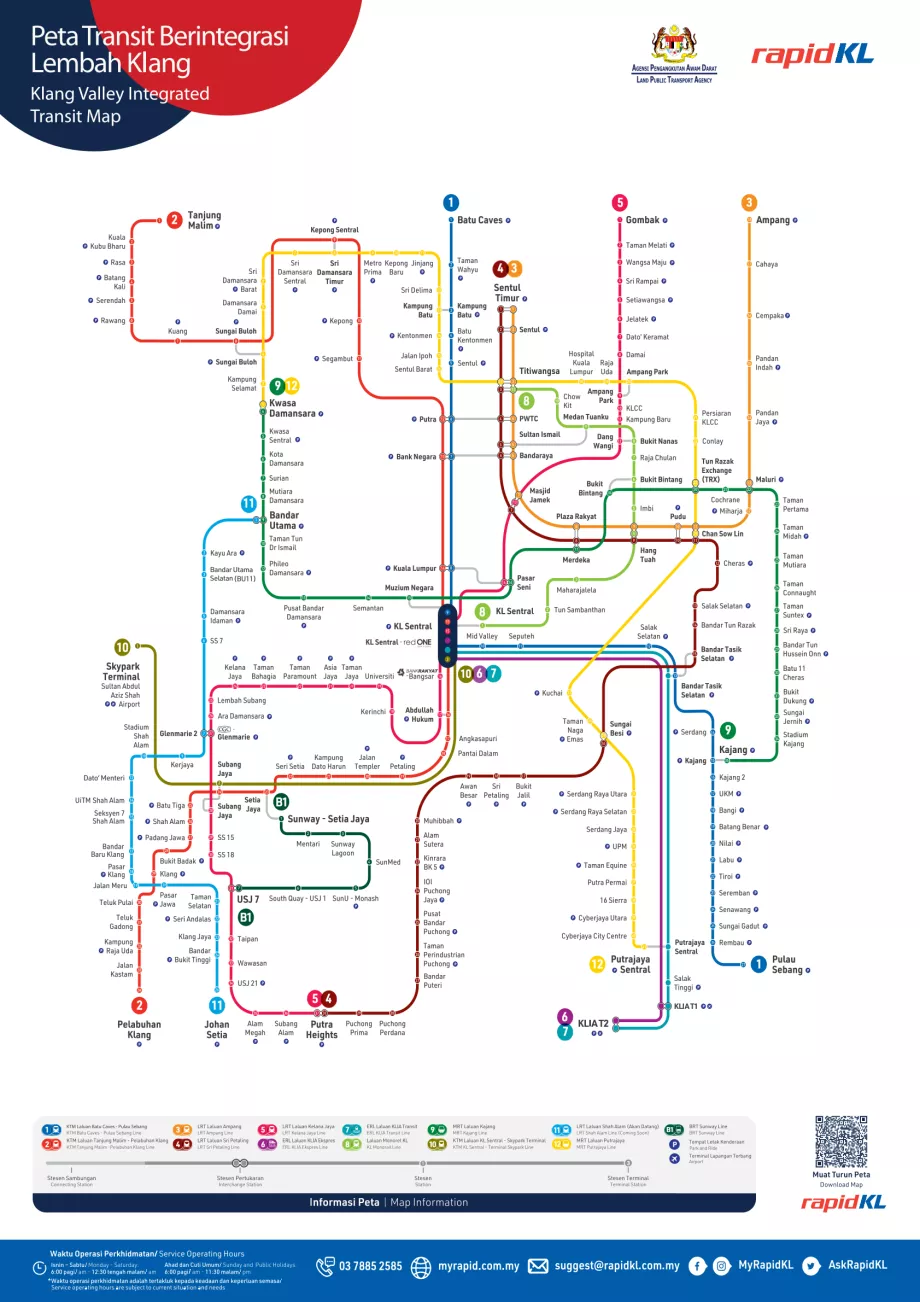 Peta jalur kereta api di Kuala Lumpur