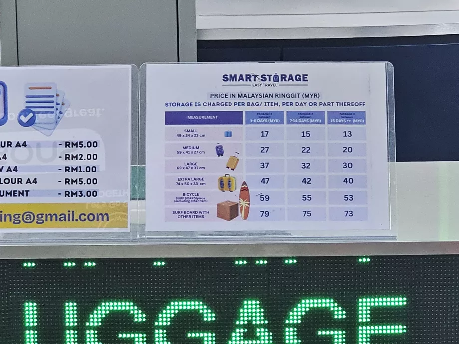 Harga penyimpanan bagasi