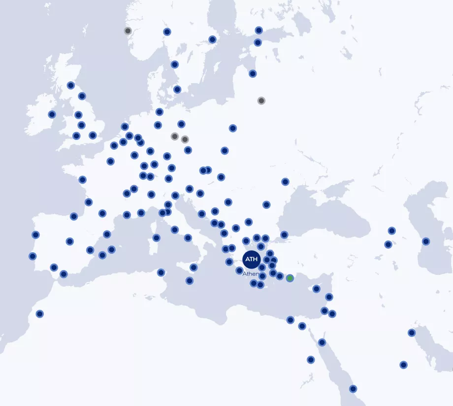 Peta rute Aegean Airlines