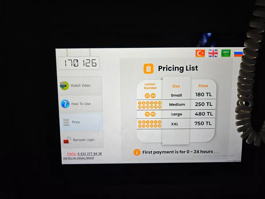 Daftar harga penyimpanan bagasi