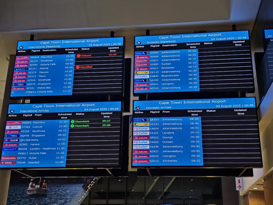 Keberangkatan dan kedatangan