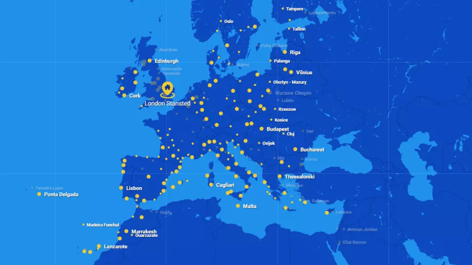 Peta Rute Ryanair