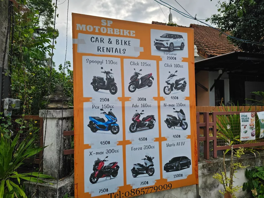 Harga skuter di Koh Samui