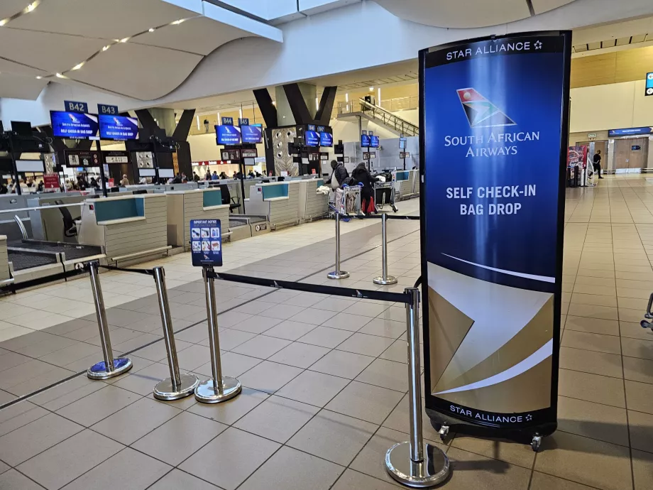 Proses check-in di Afrika Selatan