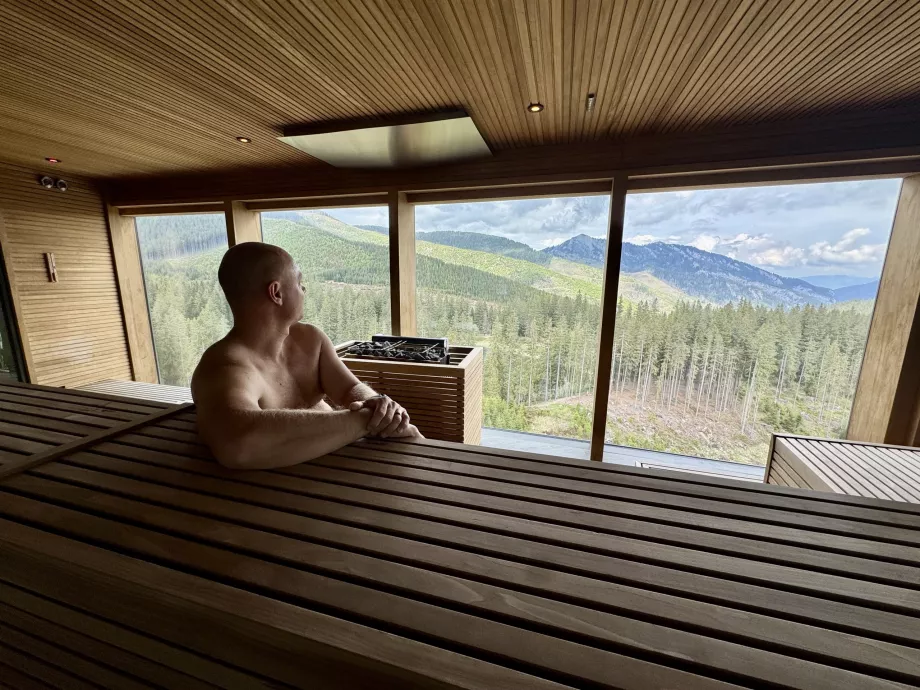 David di dalam sauna