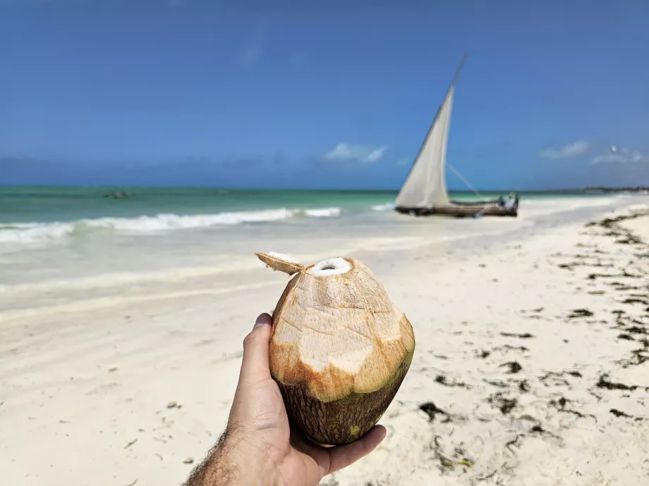 Kelapa di pantai di Paje