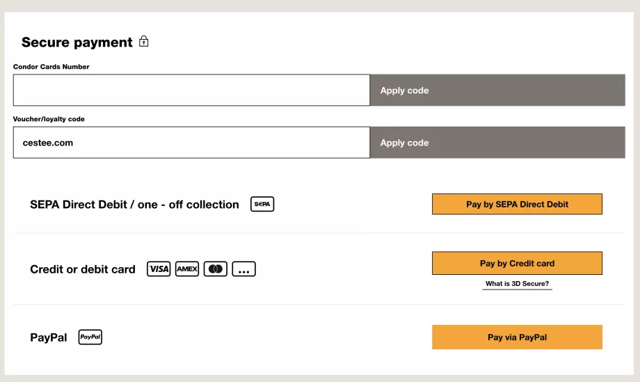 Kode promo - Condor.com