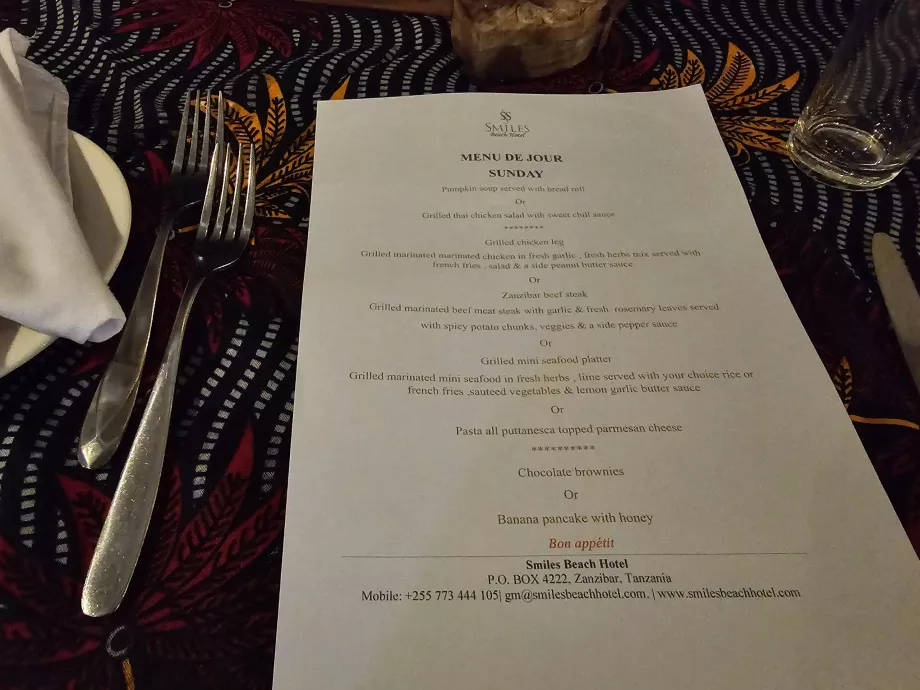 Menu malam