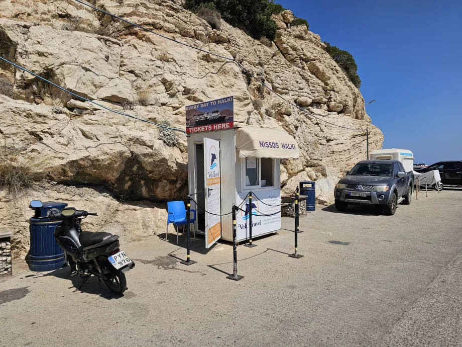 Toko tiket feri, pelabuhan Skala Kamirou, Rhodes