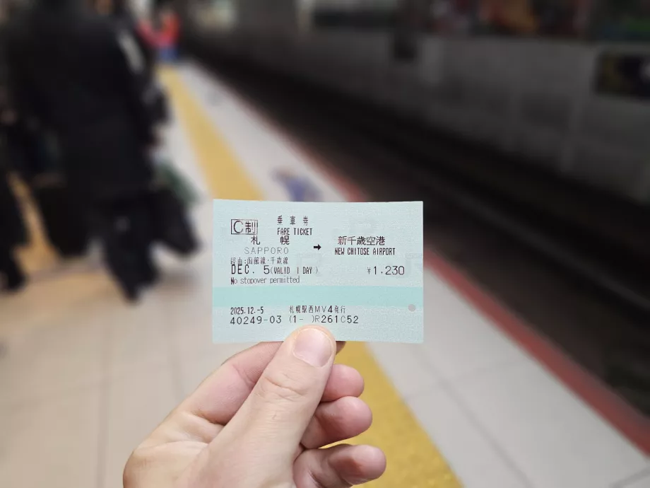 Sapporo -> tiket kereta Bandara Chitose