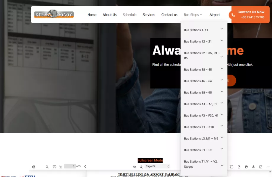 KTEL, jadwal