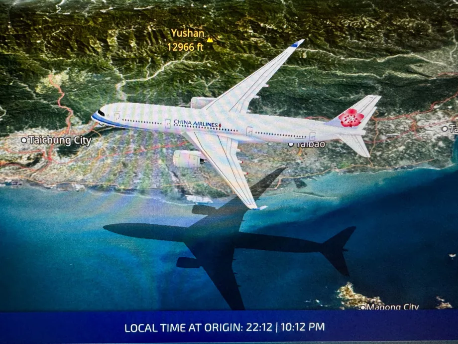 Pesawat China Airlines di peta